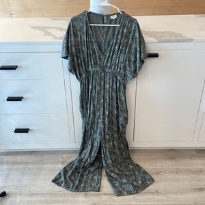 World Market sage green jumpsuit